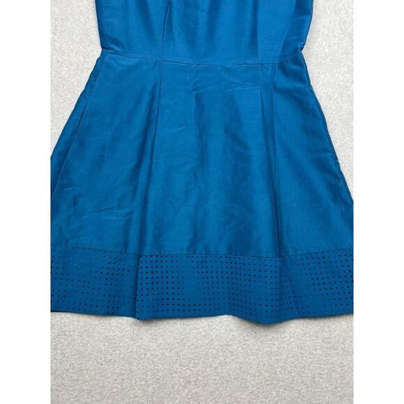 J.Crew Perforated Fit & Flare Silk Blend Dress Wmn Sz 10 Minimalist Simple MCM - Picture 3 of 12